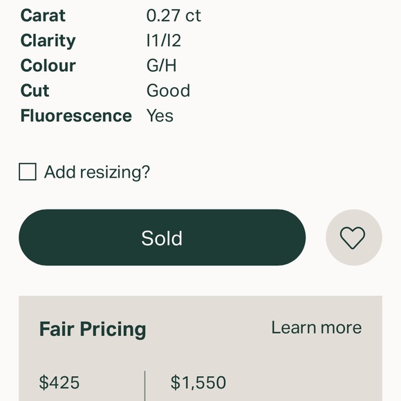 Solitaire ring which is natural diamond with radiant shine  in white gold. - Picture 10 of 10